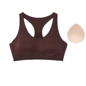 Calia Take On The Day Racerback Sports Bra Odor Control & Wicking Brown XL New